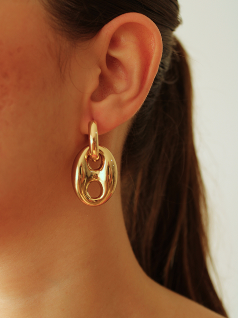 Brinco Tie Ouro - 2 em 1