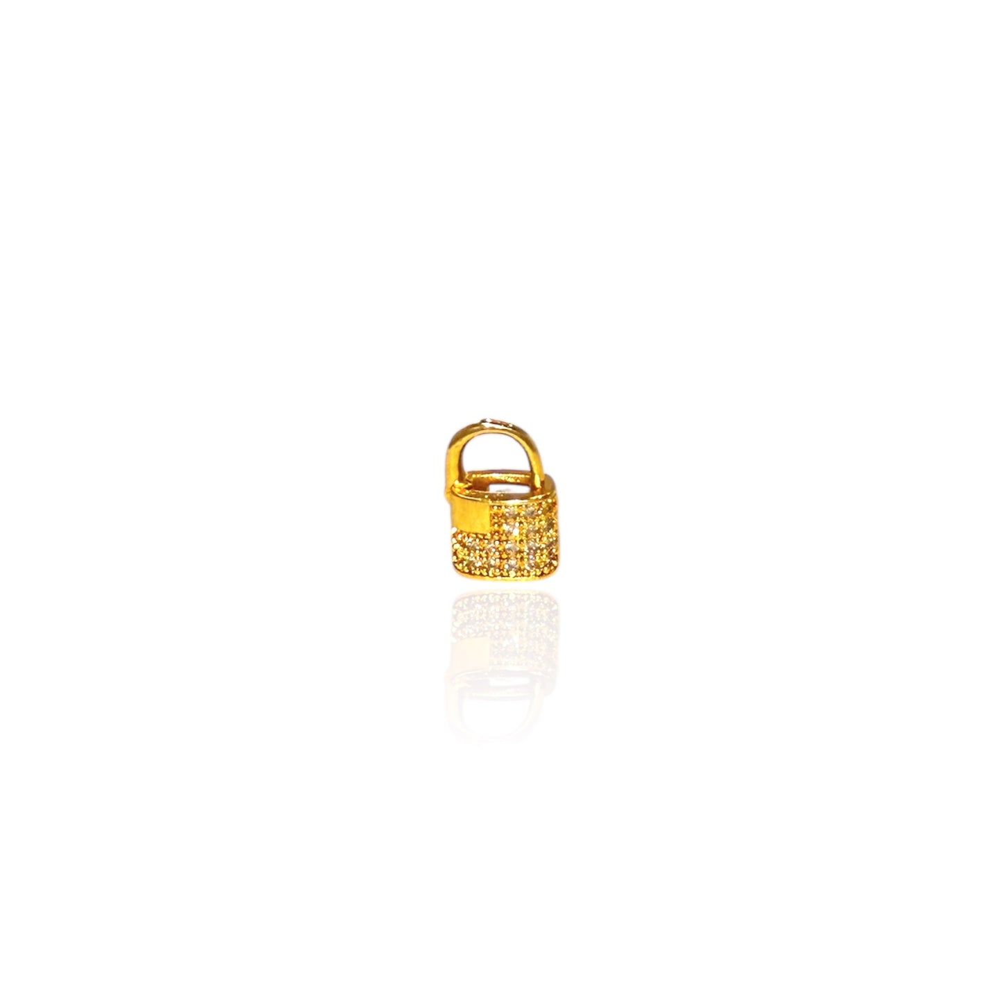 Pingente Lock Cravejado Ouro