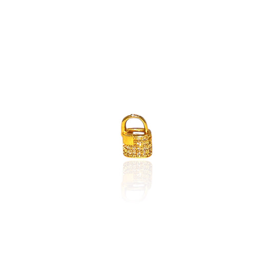 Pingente Lock Cravejado Ouro